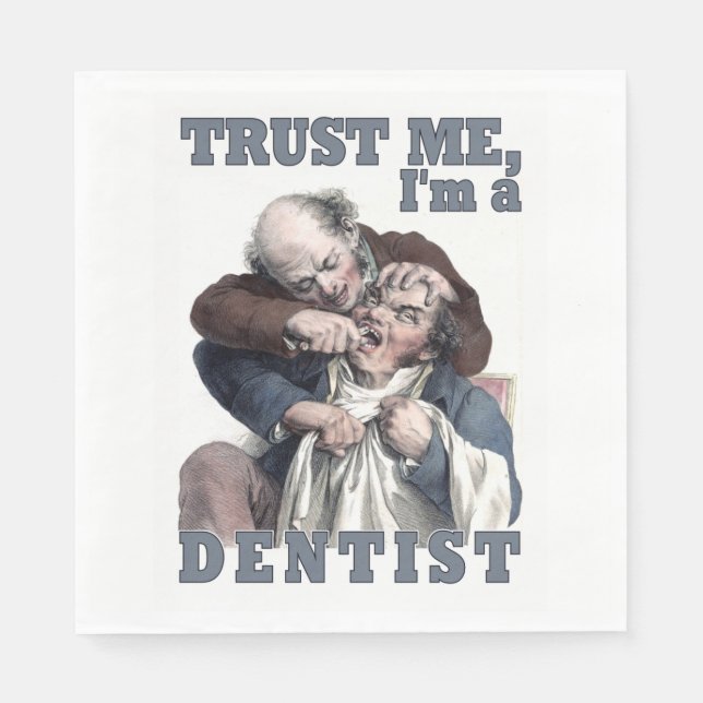 serviettes en papier humour DENTIST (Devant)