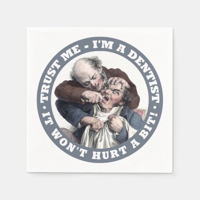 serviettes en papier humour DENTIST (Devant)