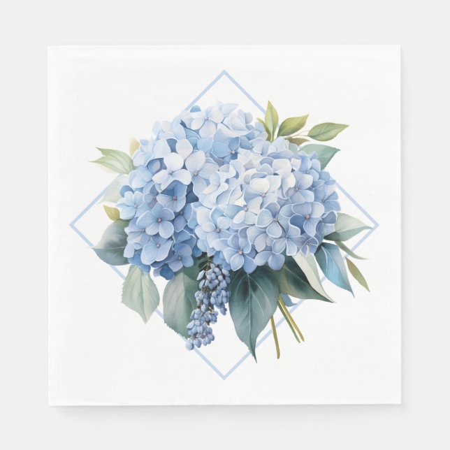 Serviettes en papier Hydrangea Bleue (Devant)
