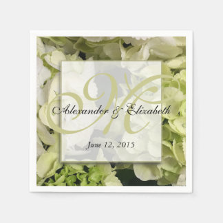 Serviettes En Papier Hydrangea Mariage Monogramme personnalisé