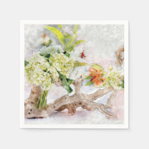 Serviettes En Papier Hydrangeas Bella Aquarelle Papier