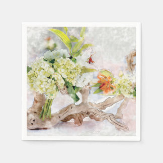 Serviettes En Papier Hydrangeas Bella Aquarelle Papier