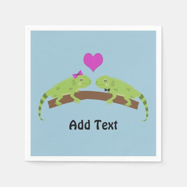 Serviettes En Papier Iguana Love (Devant)
