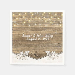 Serviettes En Papier illumination commémorative sur bois