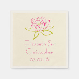 Serviettes En Papier Illustration customisée Lotus Flower / Water Lily
