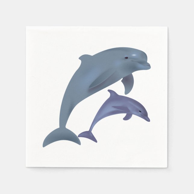 Serviettes En Papier Illustration du saut de dauphins (Devant)