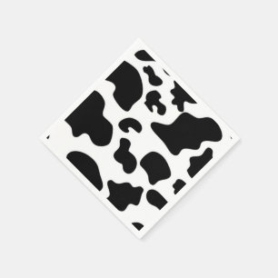 Serviettes En Papier Impression de vache noire et blanche