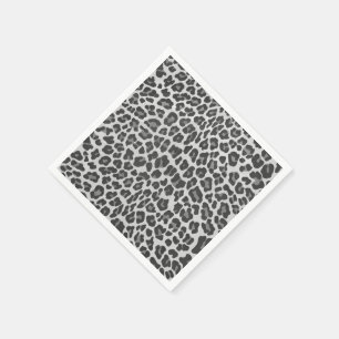 Serviettes En Papier Imprimante gris léopard et gris clair