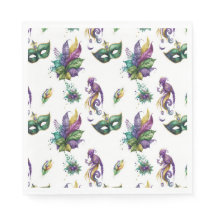 Serviettes en papier inspirées Mardi Gras