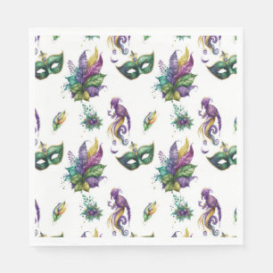 Serviettes en papier inspirées Mardi Gras