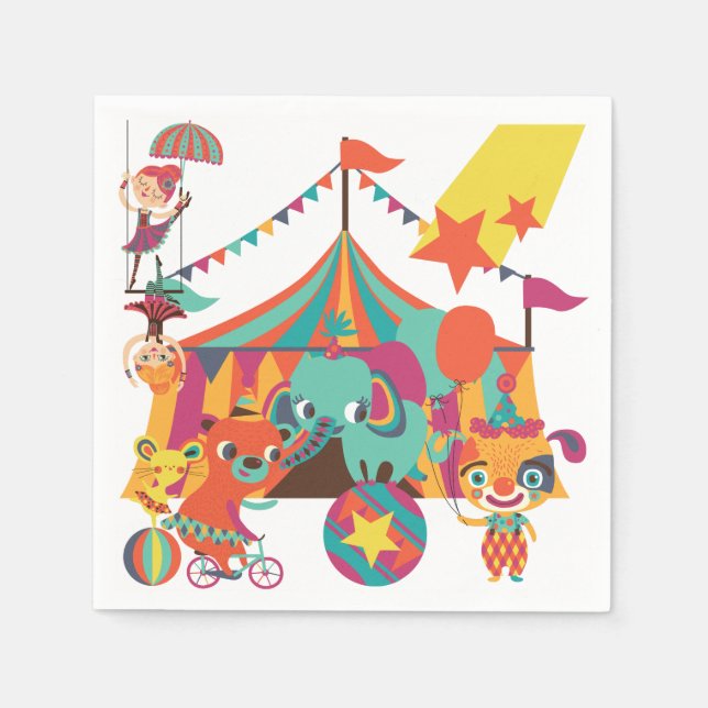 Serviettes En Papier Interprètes de cirque (Devant)