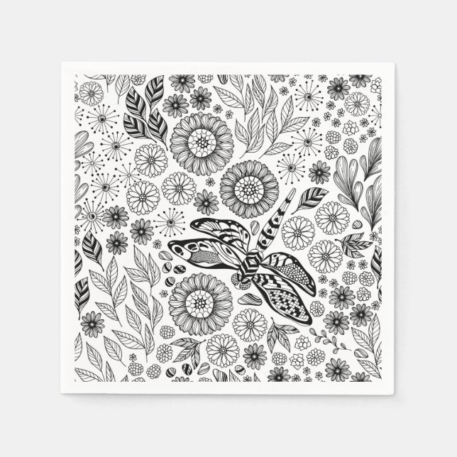 Serviettes En Papier Jardin des libellules (Devant)