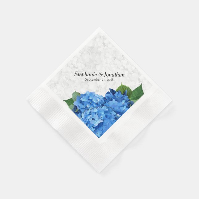 Serviettes En Papier Jardin Romance Blue Hydrangea Floral Naples (Coin)