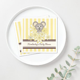 Serviettes En Papier Jaune Koala Anniversaire / Baby shower neutre pour