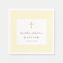 Serviettes en papier jaunes genre neutre pour bapt