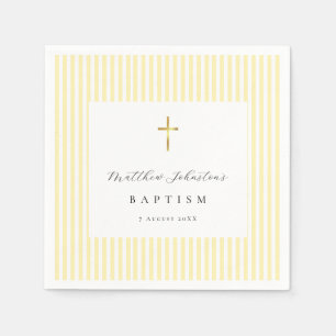 Serviettes en papier jaunes genre neutre pour bapt