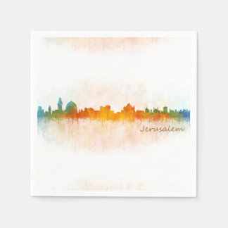 Serviettes En Papier Jérusalem Israël Ville Skyline