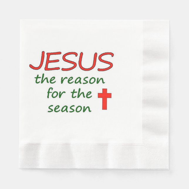Serviettes En Papier JESUS Raison de la saison (Devant)