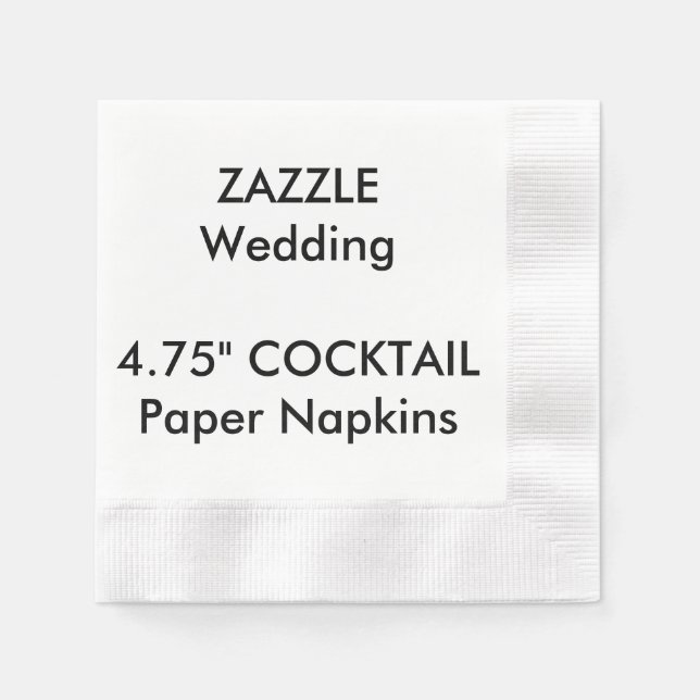 Serviettes en papier jetable 4,75 po sur mesure (Devant)