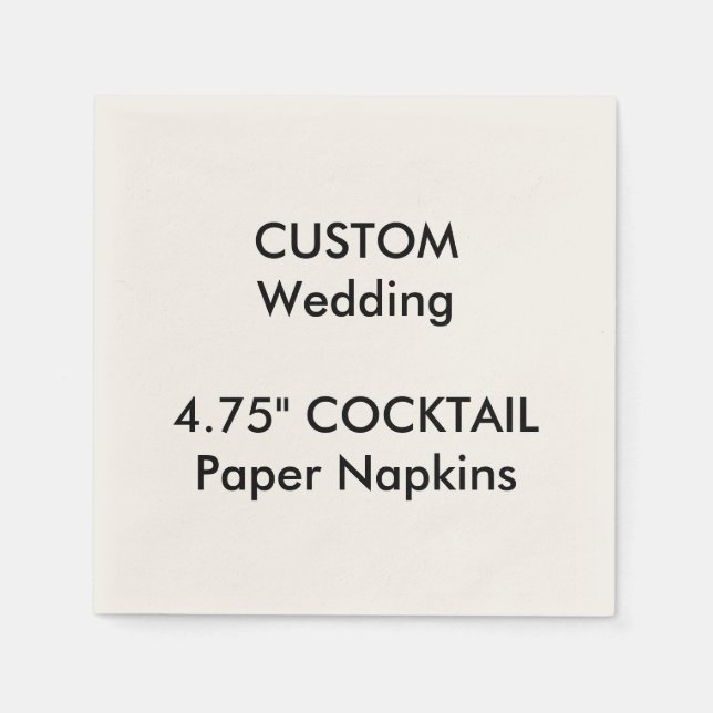 Serviettes en papier jetable 4,75 po sur mesure (Devant)