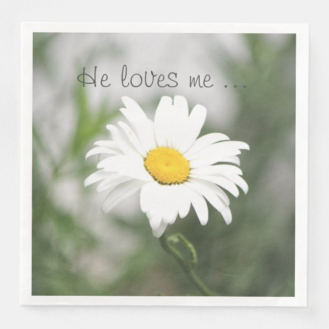 Serviettes En Papier Joli blanc Fleur Daisy (Devant)