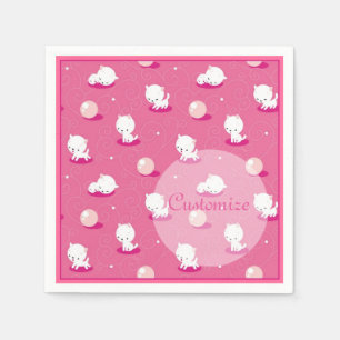 Serviettes En Papier Joli Kitty Kittens rose Patten serviettes