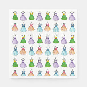 Serviettes En Papier Joli Pastel Vintage Mode Robe de bal de bal