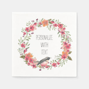 Serviettes En Papier Jolie Oleander et Flore d'oiseaux