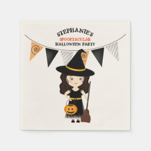 Serviettes En Papier Jolie sorcière fête d'Halloween