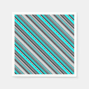 Serviettes En Papier Jolis motifs aztèques gris aqua