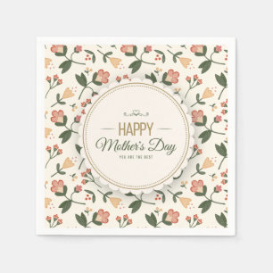 Serviettes En Papier Jour des mères florales élégantes Napkin