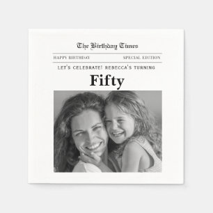 Serviettes en papier journal pour 50e anniversaire