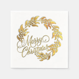 Serviettes En Papier Joyeuse couronne de Noël