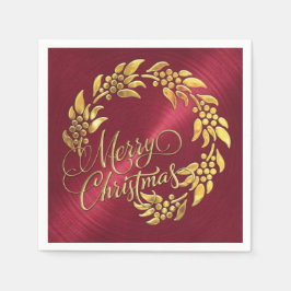 Serviettes En Papier Joyeuse couronne de Noël