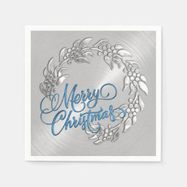Serviettes En Papier Joyeuse couronne de Noël