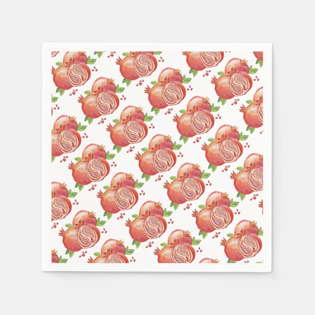 Serviettes En Papier Joyeuse Yalda à la grenade (Devant)