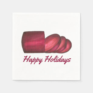Serviettes En Papier Joyeuses fêtes Noël Thanksgiving Cranberry