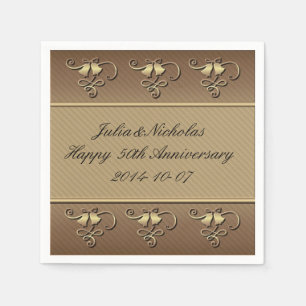 Serviettes En Papier Joyeux 50e anniversaire Gold personnalisées servie