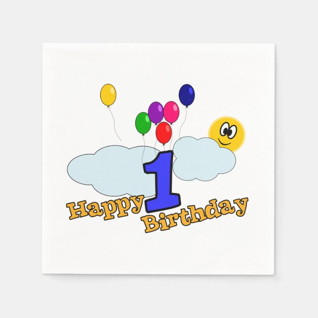 Serviettes En Papier Joyeux anniversaire (Devant)