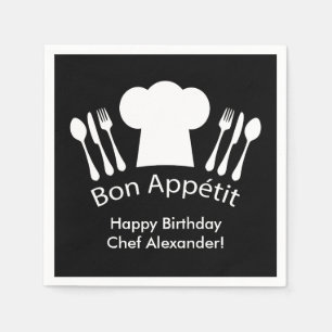 Serviettes En Papier Joyeux anniversaire au chef !  Fève Appetit