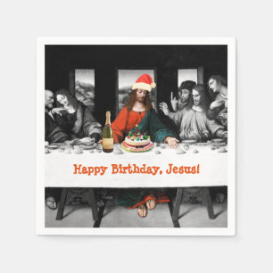 Serviettes En Papier Joyeux anniversaire, Jésus ! Funny Christmas