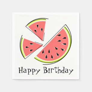 Serviettes en papier Joyeux Anniversaire morceaux