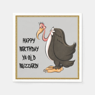 Serviettes En Papier Joyeux Anniversaire Vieux Buzzard serviettes en pa