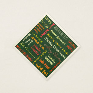 Serviettes En Papier Joyeux Noël en différentes langues