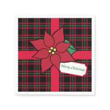 Joyeux Noël Poinsettia Papier Napkins