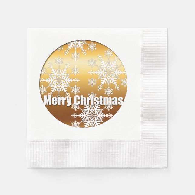 Serviettes En Papier Joyeux Noël Snowflakes Papier Napkin 2 (Devant)