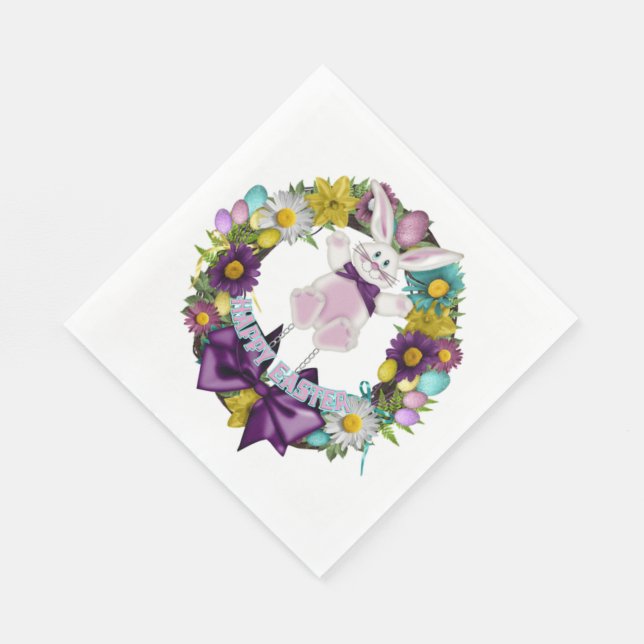 Serviettes En Papier Joyeux Pâques (Coin)