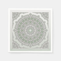 Kaleidoscope Fractal Mandala - vert gris