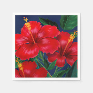 Serviettes En Papier Ketmie hawaïenne de paradis tropical florale