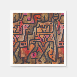 Serviettes En Papier Klee Expressionniste Forêt Abstraite Art Moderne